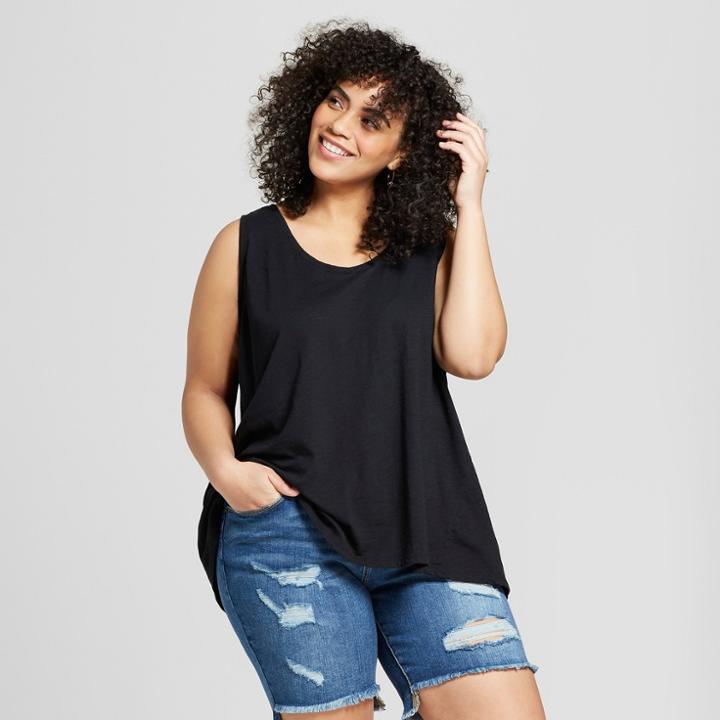 Women's Plus Size Swing Tank - Universal Thread Black X