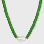 Heishe With Pearl Beaded Necklace - A New Day Green