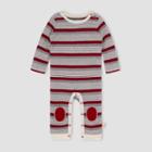 Burt's Bees Baby Baby Boys' 'long Road' Striped Thermal Jumpsuit - Gray