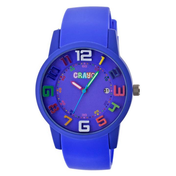 Women's Crayo Festival Watch With 3d Raised Numbers And Date Display- Purple