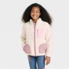 Girls' Zip-up Sherpa Jacket - Cat & Jack Cream