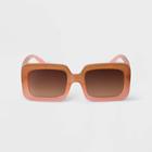 Women's Oversized Plastic Retro Rectangle Sunglasses - A New Day