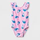 Toddler Girls' Wide Strap One Piece Swimsuit - Cat & Jack Pink