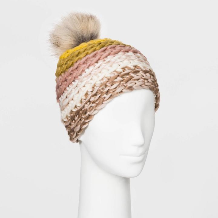 Women's Striped Beanie Hats - Universal Thread One Size, Women's,