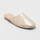 Women's Brooklyn Wide Width Backless Mules - Universal Thread Gold 8.5w,