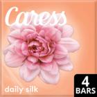 Caress Daily Silk White Peach & Orange Blossom Scent Bar Soap - 4pk