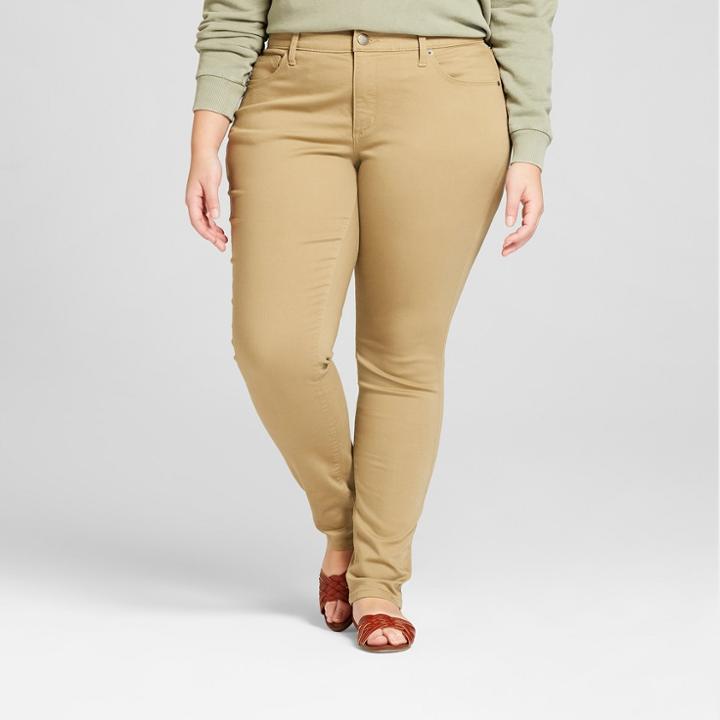 Women's Plus Size Curvy Skinny Jeans - Universal Thread Tan