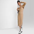 Women's Long Sleeve Bodycon Sweater Dress & Shrug Set - Wild Fable Light Brown