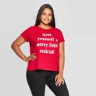Grayson Threads Women's Have Yourself A Merry Little Cocktail Plus Short Sleeve T-shirt (juniors') - Red 1x, Women's,