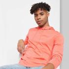 Men's Regular Fit Long Sleeve Hooded T-shirt - Original Use Coral Xs,