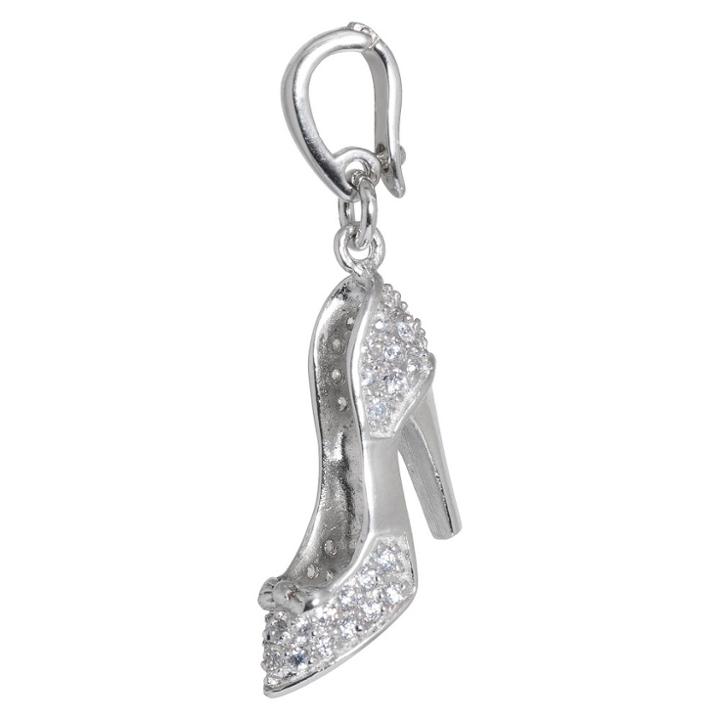 Target Silver Plated Cubic Zirconia Shoe Charm Pendant, Women's