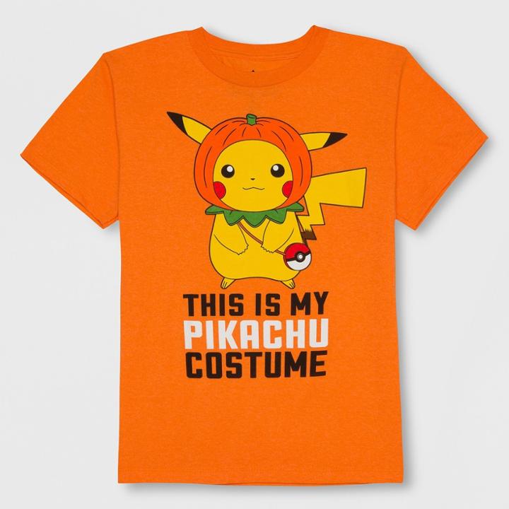 Pokemon Boys' Pikachu Short Sleeve T-shirt - Orange
