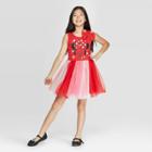 Girls' Disney Minnie Mouse Valentine's Day Sleeveless Dress - Red