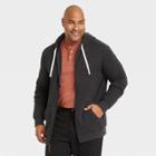 Men's Tall Standard Fit Full-zip Hooded Sweatshirt - Goodfellow & Co Dark Gray