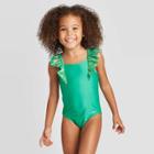 Toddler Girls' 2pc Mermaid Tankini Set - Cat & Jack Turquoise 12m, Toddler Girl's
