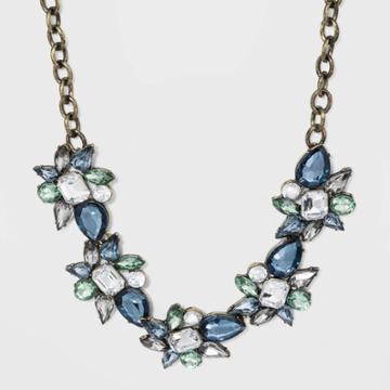 Sugarfix By Baublebar Blue Floral Statement Necklace - Emerald/blue, Women's, Green/blue