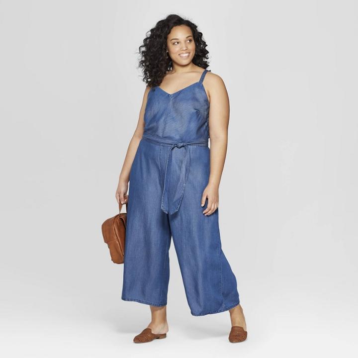 Women's Plus Size Sleeveless Denim Jumpsuit - Universal Thread