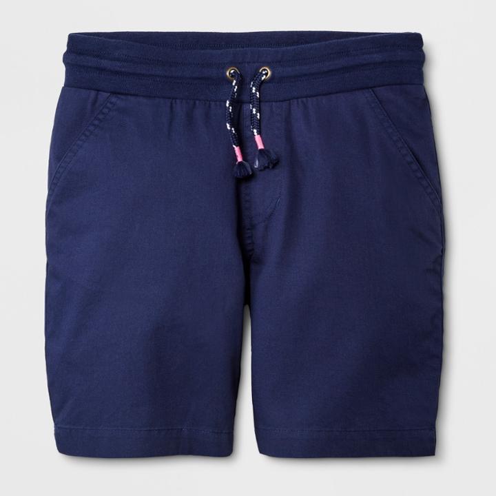Girls' Twill Bermuda Chino Shorts - Cat & Jack Navy (blue)