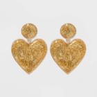 Sugarfix By Baublebar Glittering Heart Earrings - Gold Glitter, Women's