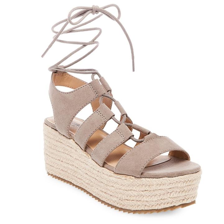 Women's Pebbles Wrap Flatform Espadrille Sandals - Mossimo Supply Co. Taupe 11,