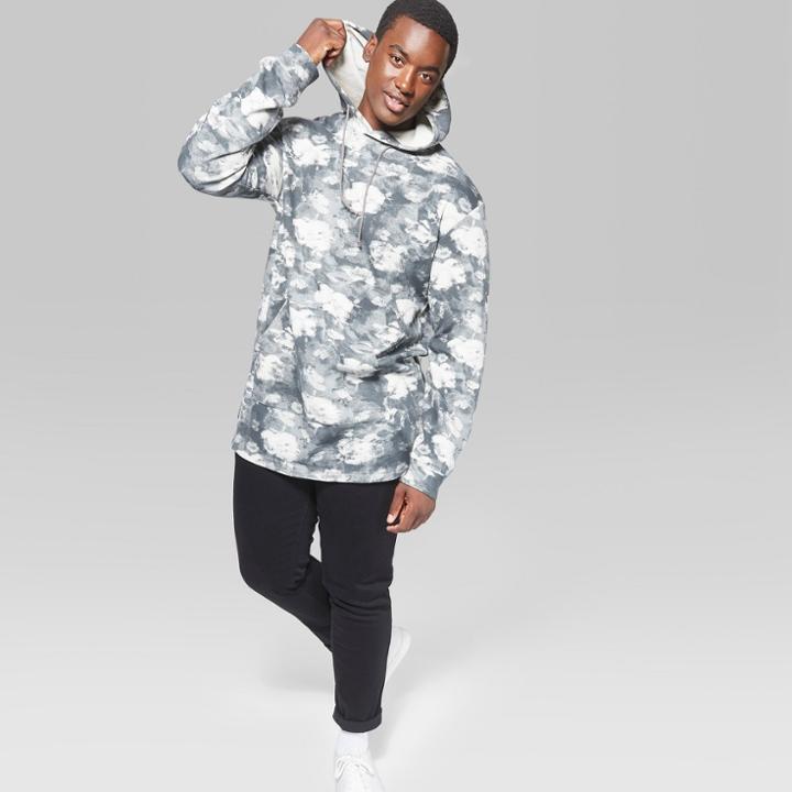 Men's Big & Tall Long Sleeve Terry Hooded Sweatshirt - Original Use Folkstone Gray