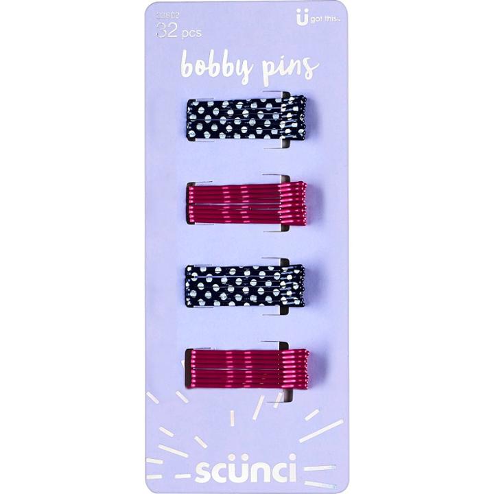 Scünci Scunci Printed & Solid Bobby Pins - 32pk,