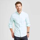 Men's Slim Fit Long Sleeve Button-down Oxford Shirt - Goodfellow & Co Light Green S, Men's,