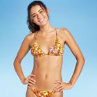 Juniors' Smocked Triangle Bikini Top - Xhilaration Pink Floral