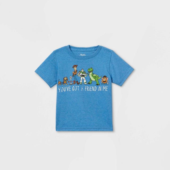 Toddler Boys' Toy Story 'friend In Me' Short Sleeve Graphic T-shirt - Blue