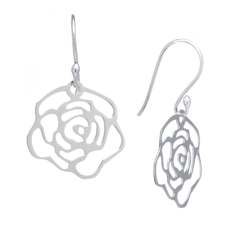 Target Sterling Silver Flower Filigree Drop Earrings - Silver, Women's, Size: L: 30mm X W: