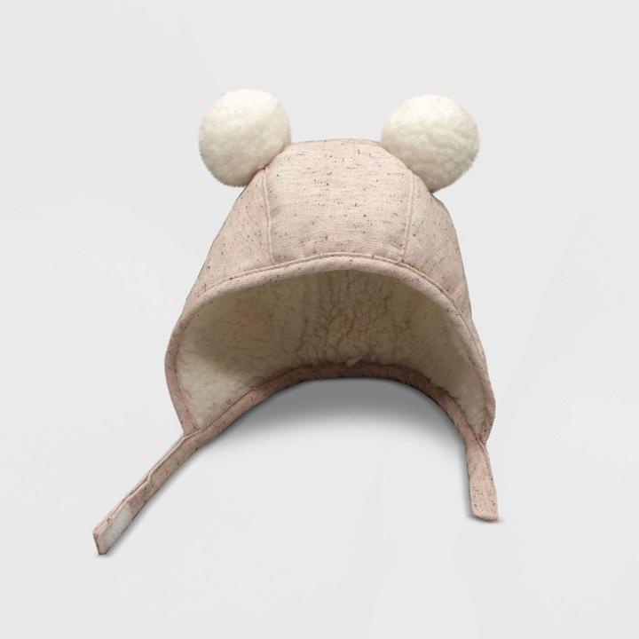Baby Girls' Sherpa Bonnet With Ears Hat - Cat & Jack Pink Newborn