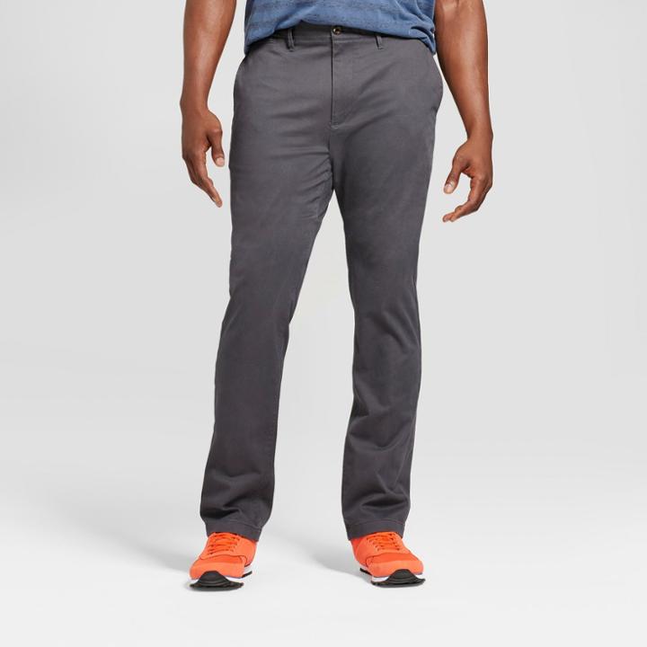 Men's Big & Tall Slim Fit Hennepin Chino Pants - Goodfellow & Co Dark Gray
