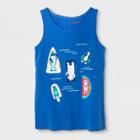 Girls' Sleeveless Animals On Floaties Graphic Tank Top - Cat & Jack Blue