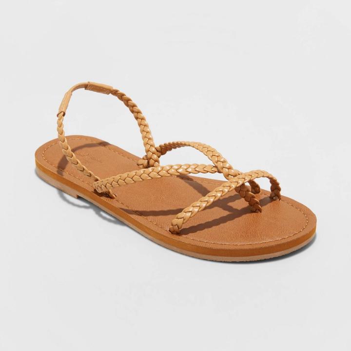 Women's Naomi Strappy Braided Sandals - Universal Thread Brown