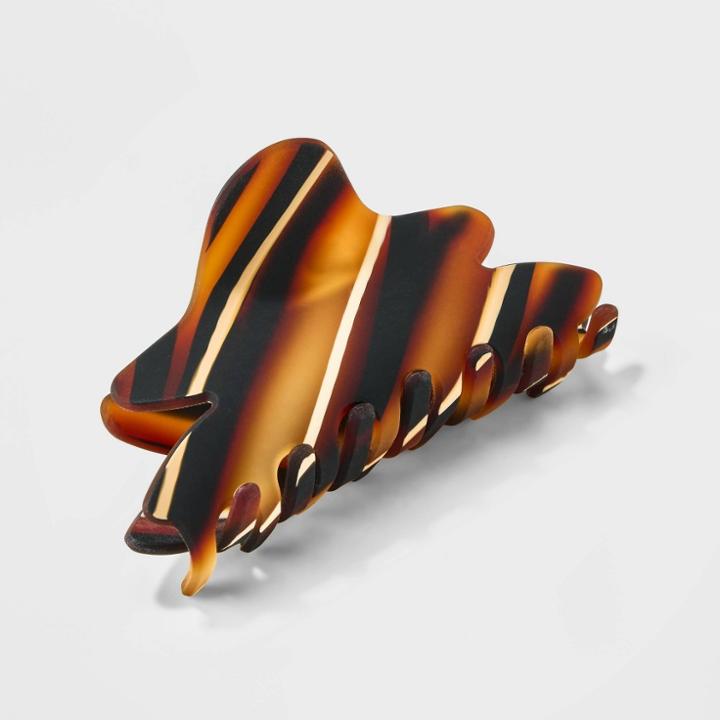 Wavy Shape Claw Hair Clip - Universal Thread Black/brown
