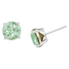 Target Women's Silver Plated Crystal Chrysolite Round Stud Earring