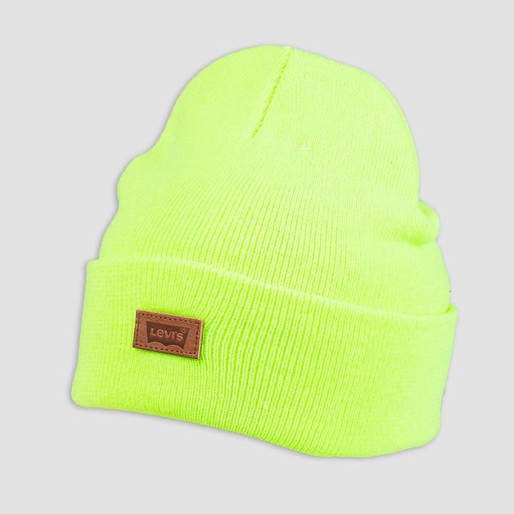 Denizen From Levi's Men's Leather Patch Beanie - Yellow