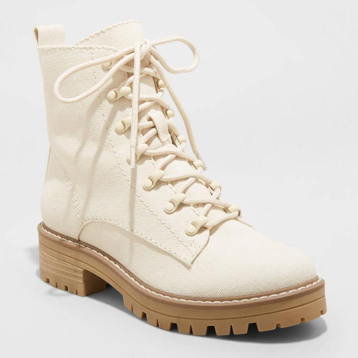 Women's Parker Combat Boots - Universal Thread Cream