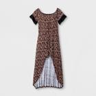 Girls' Off The Shoulder Walk Through Rompers - Art Class Brown