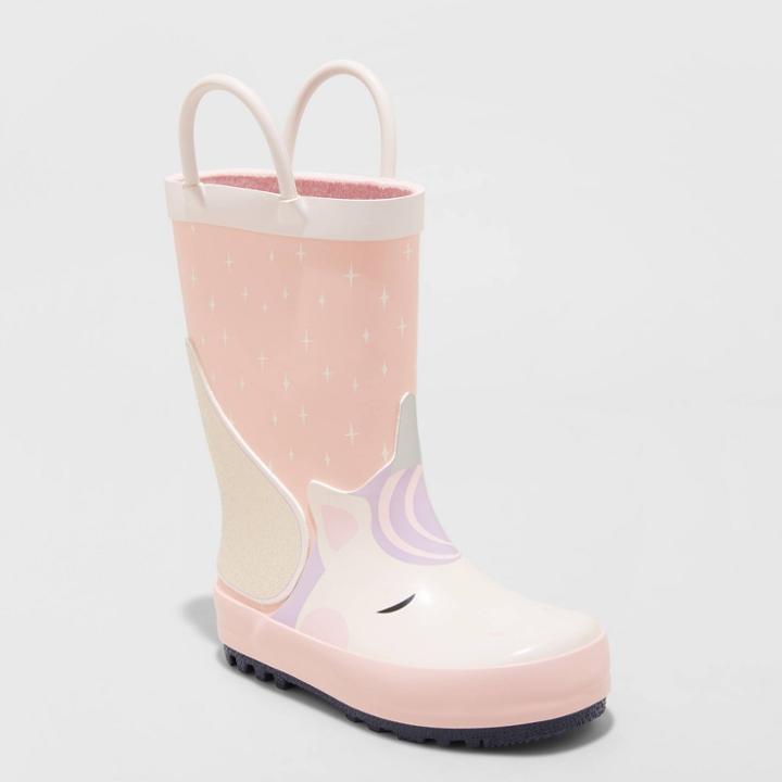 Toddler Girls' Neely Unicorn Rain Boots - Cat & Jack Pink