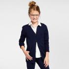 Girls' Long Sleeve Uniform Cardigan Sweater - Cat & Jack Navy (blue) M,