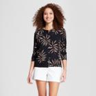 Women's Printed Any Day Cardigan - A New Day Black/cream