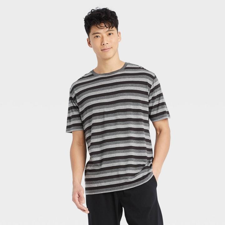 Hanes Premium Men's Single Striped Jersey Pajama Top - Black