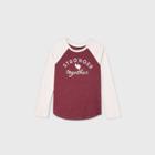Girls' Long Sleeve 'stronger Together' Graphic Baseball T-shirt - Cat & Jack Burgundy/cream