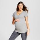 Maternity Shirred V-neck T-shirt - Isabel Maternity By Ingrid & Isabel Medium Heather Gray