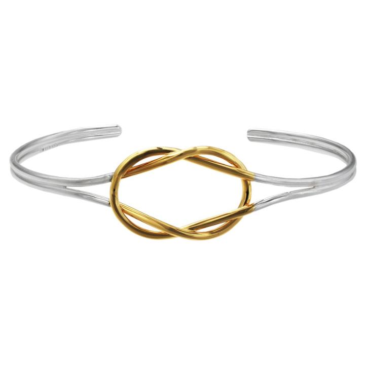 Distributed By Target Women's Loveknot Cuff Bracelet In Sterling Silver And 14k Vermeil - Silver/gold