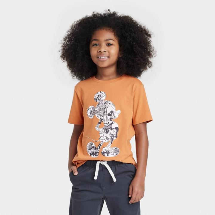 Boys' Mickey Mouse & Friends Short Sleeve Graphic T-shirt - Orange