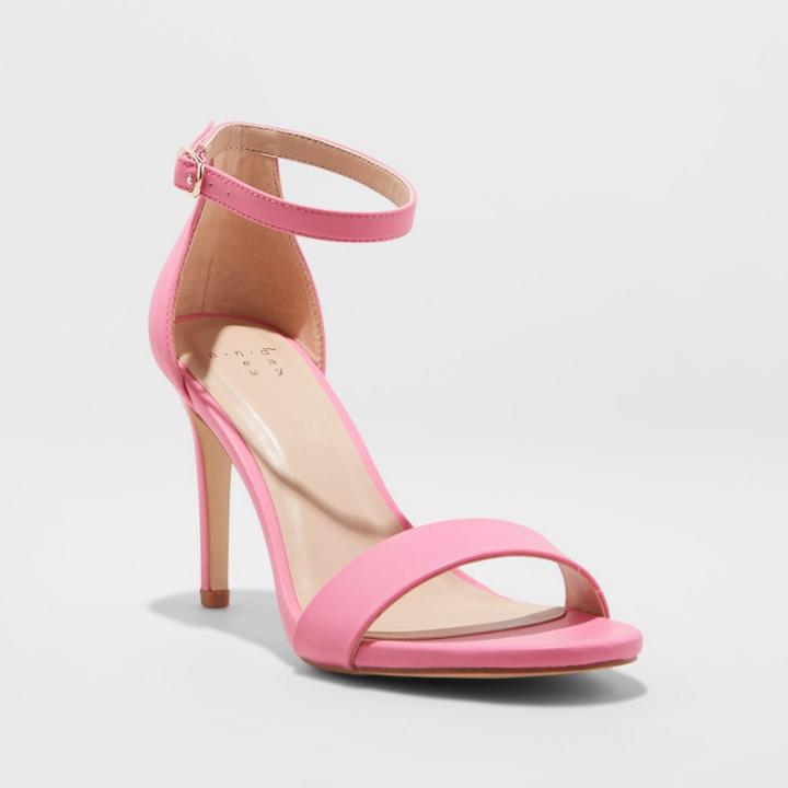 Women's Myla Wide Width Stiletto Heeled Pump Sandal - A New Day Pink 11w,