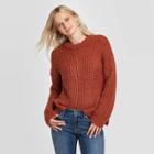Women's Crewneck Chunky Pullover Sweater - Universal Thread Brown S, Women's,
