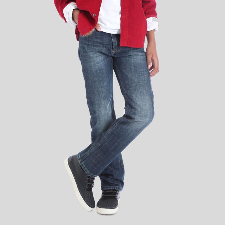 Wrangler Boys' 5pkt Dusky Straight Fit Jeans - Dark Blue